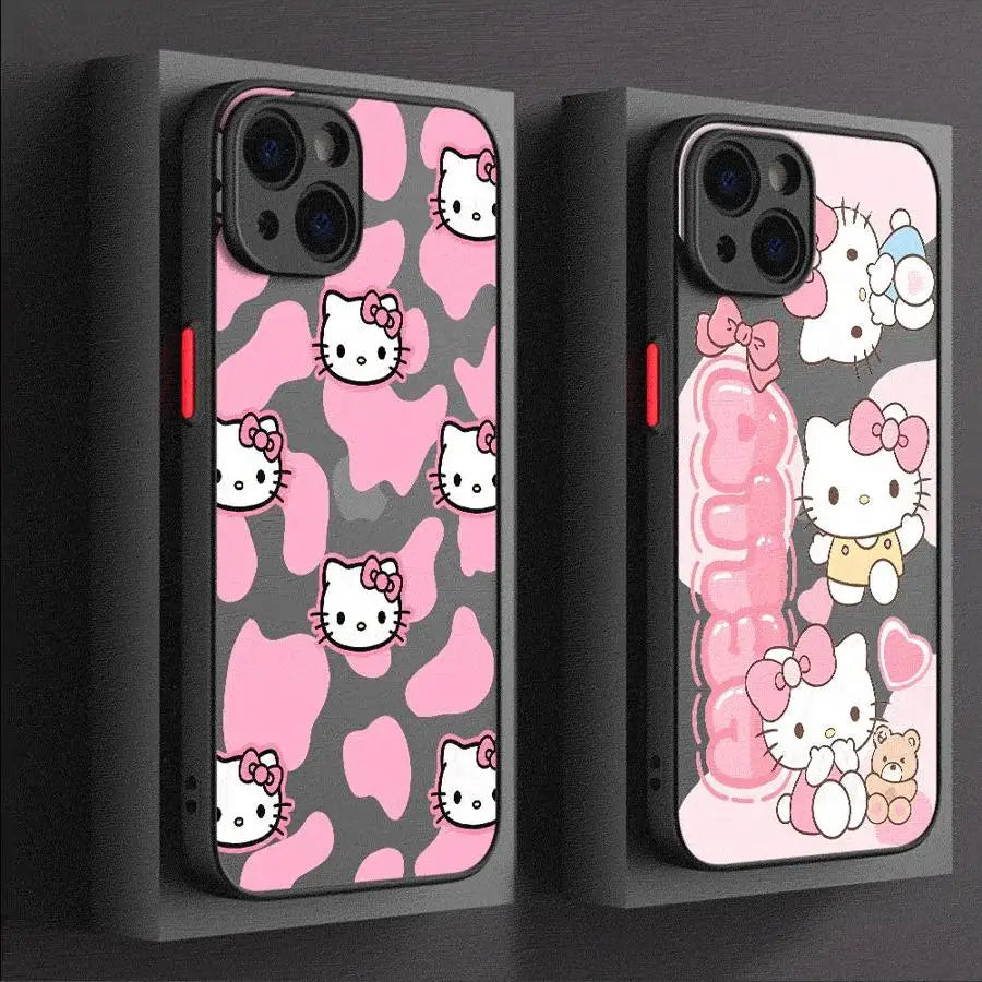 Adorable Cartoon Kitty iPhone Matt Lux Case