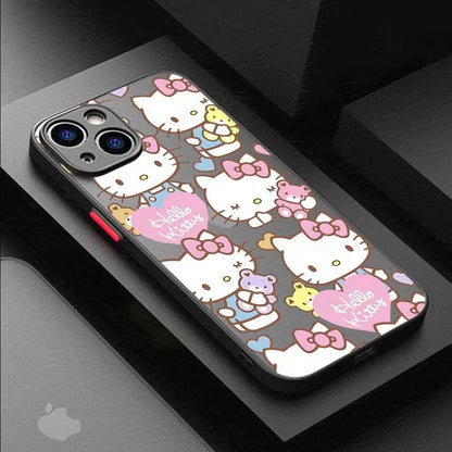 Adorable Cartoon Kitty iPhone Matt Lux Case