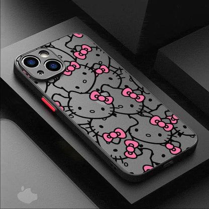 Adorable Cartoon Kitty iPhone Matt Lux Case